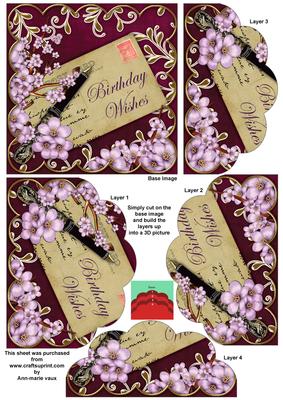 Lilac Blossom Hot Pink Birthday 5in Scallop Bottom Stacker