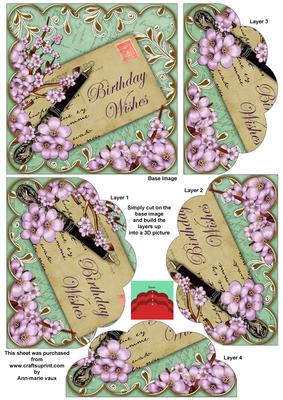 Lilac Blossom Mint Birthday 5in Scallop Bottom Stacker