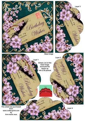 Lilac Blossom Petrol Birthday 5in Scallop Bottom Stacker