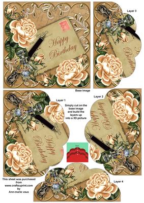 Peach Roses Natural Birthday 5in Scallop Bottom Stacker
