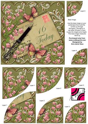 Pink Lily Ofthe Valley Olive 16 Today 6in Duo Corner Stacker