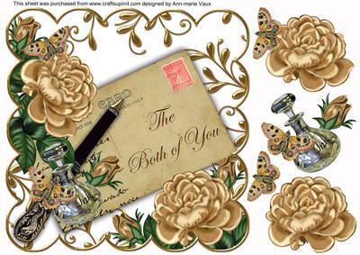 Coffee Roses the Both of You Ink Saver 8in Decoupage Topper