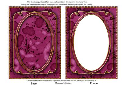 Cerise Floral Pattern 7x5in Shaker Base and Frame