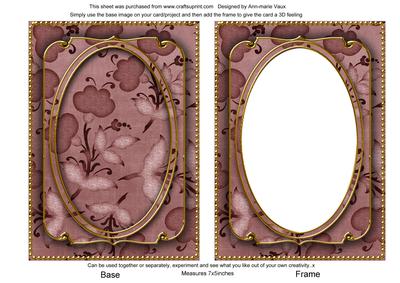 Dusky Pink Floral Pattern 7x5in Shaker Base and Frame