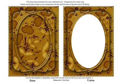 Gold Floral Pattern 7x5in Shaker Base and Frame