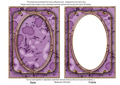 Lilac Floral Pattern 7x5in Shaker Base and Frame