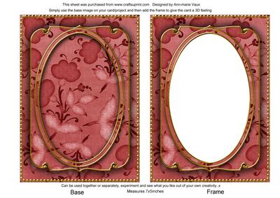 Red Floral Pattern 7x5in Shaker Base and Frame