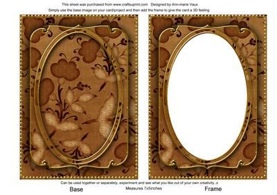Vintage Tea Floral Pattern 7x5in Shaker Base and Frame