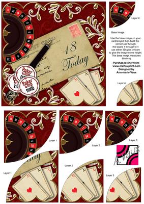 Red Roulette 18 Today 6in Duo Corner Stacker