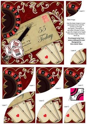 Red Roulette 55 Today 6in Duo Corner Stacker