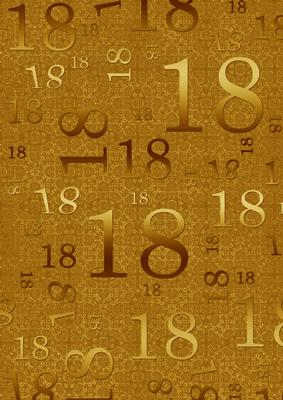 Gold Metallic 18 Birthday A4 Backing Paper
