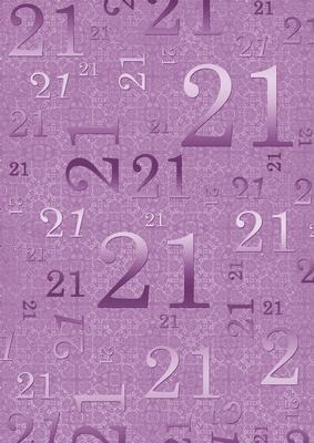 Lilac Metallic 21 Birthday A4 Backing Paper