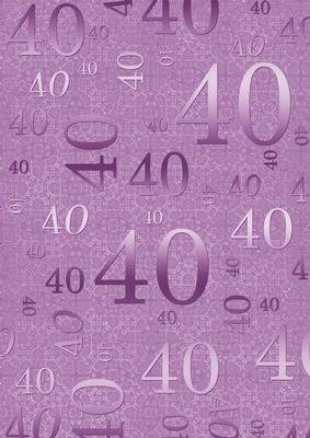 Lilac Metallic 40 Birthday A4 Backing Paper