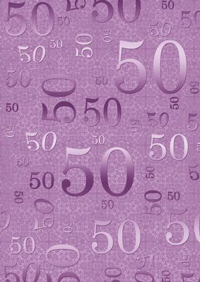 Lilac Metallic 50 Birthday A4 Backing Paper