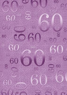 Lilac Metallic 60 Birthday A4 Backing Paper