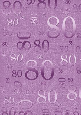 Lilac Metallic 80 Birthday A4 Backing Paper
