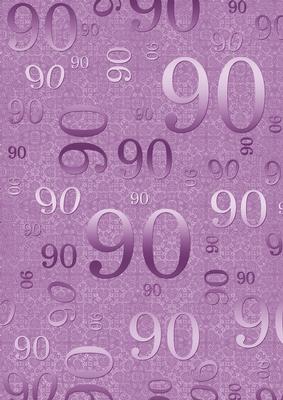 Lilac Metallic 90 Birthday A4 Backing Paper