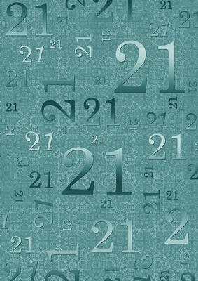Dusky Teal Metallic 21 Birthday A4 Backing Paper