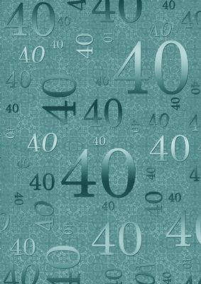 Dusky Teal Metallic 40 Birthday A4 Backing Paper