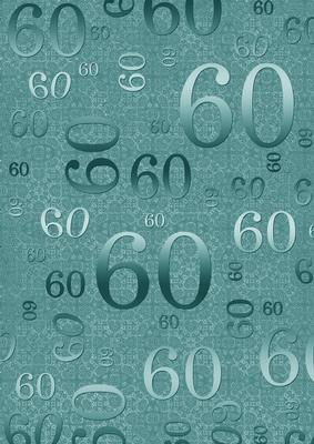 Dusky Teal Metallic 60 Birthday A4 Backing Paper