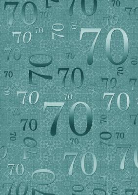 Dusky Teal Metallic 70 Birthday A4 Backing Paper