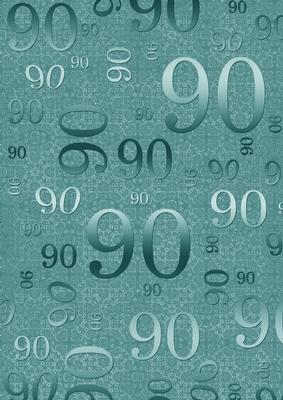 Dusky Teal Metallic 90 Birthday A4 Backing Paper