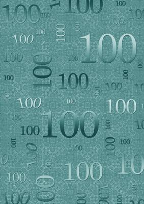 Dusky Teal Metallic 100 Birthday A4 Backing Paper