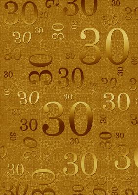 Gold Metallic 30 Birthday A4 Backing Paper