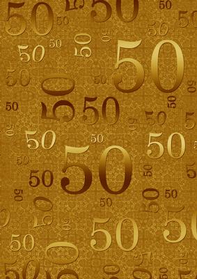 Gold Metallic 50 Birthday A4 Backing Paper