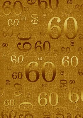 Gold Metallic 60 Birthday A4 Backing Paper