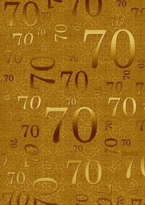 Gold Metallic 70 Birthday A4 Backing Paper