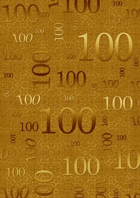 Gold Metallic 100 Birthday A4 Backing Paper