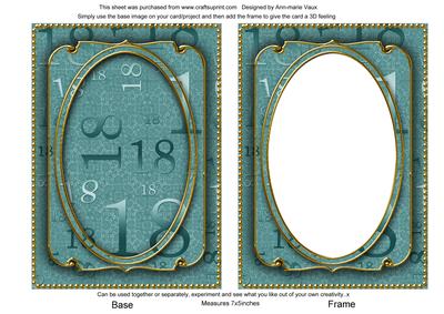 Dusky Teal Metallic 18th Birthday 7x5 Shaker Frame and Base