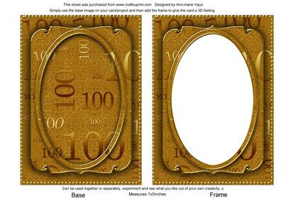 Gold Metallic 100 Birthday 7x5in Shaker Frame and Base