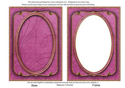 Cerise Calligraphy Fleur 7x5in Shaker Base and Frame