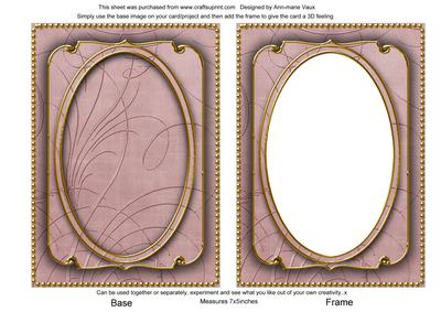 Dusky Pink Calligraphy Fleur 7x5in Shaker Base and Frame