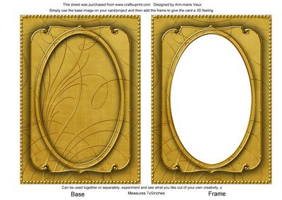 Gold Calligraphy Fleur 7x5in Shaker Base and Frame