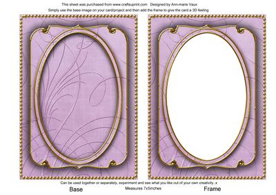 Lilac Calligraphy Fleur 7x5in Shaker Base and Frame