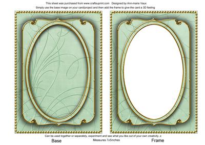 Mint Green Calligraphy Fleur 7x5in Shaker Base and Frame