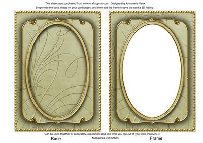 Olive Calligraphy Fleur 7x5in Shaker Base and Frame