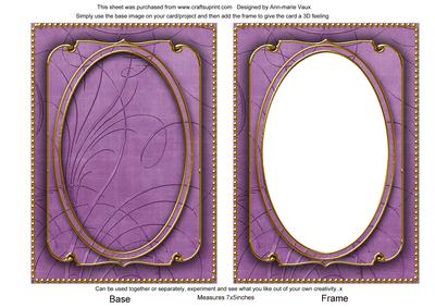 Purple Calligraphy Fleur 7x5in Shaker Base and Frame