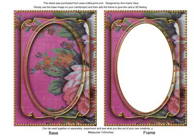 Cerise Grunge Oil Paint Roses 7x5in Shaker Base and Frame