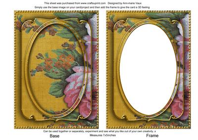 Gold Grunge Oil Paint Rose 7x5in Shaker Base and Frame