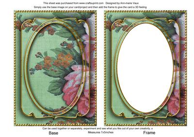 Mid Green Grunge Oil Paint Rose 7x5in Shaker Base and Frame