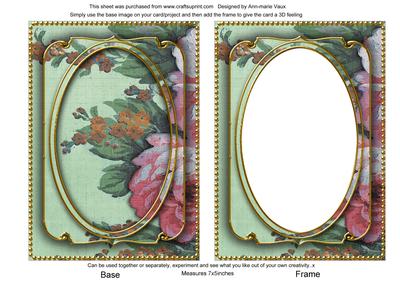 Mint Green Grunge Oil Paint Rose 7x5in Shaker Base and Frame
