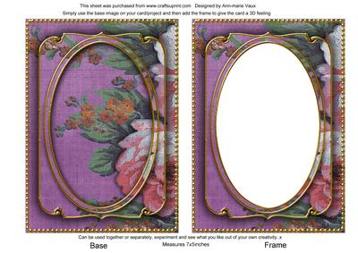 Purple Grunge Oil Paint Rose 7x5in Shaker Base and Frame
