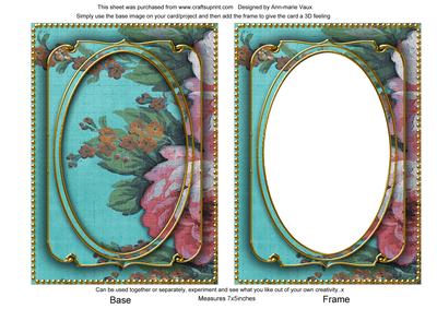 Teal Grunge Oil Paint Rose 7x5in Shaker Base and Frame
