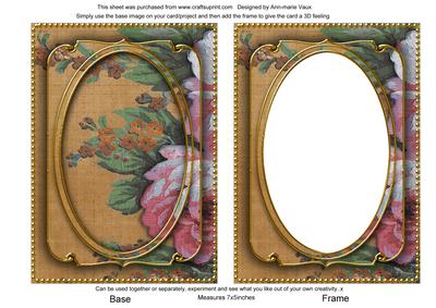 Tea Grunge Oil Paint Rose 7x5in Shaker Base and Frame