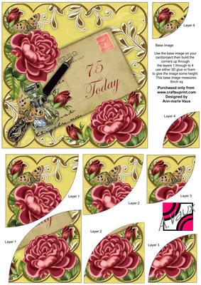 Dpink Roses Lemon 75 Today 6in Duo Corner Stacker