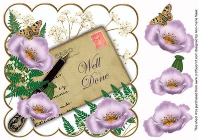 Lilac Poppy Well Done Ink Saver 8in Decoupage Topper